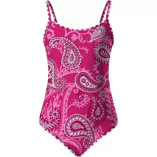 imageblibean Girls Swimsuits One Piece Bathing Suit with Bra Pads Size 615 YearsRose Pink