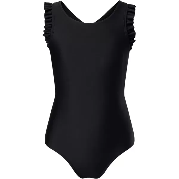 imageblibean Kid Girls Swimsuit One Piece Ruffle Sleeve Bathing Suits 615 YearA Black