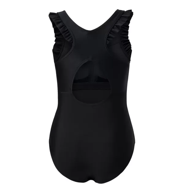 imageblibean Kid Girls Swimsuit One Piece Ruffle Sleeve Bathing Suits 615 YearA Black