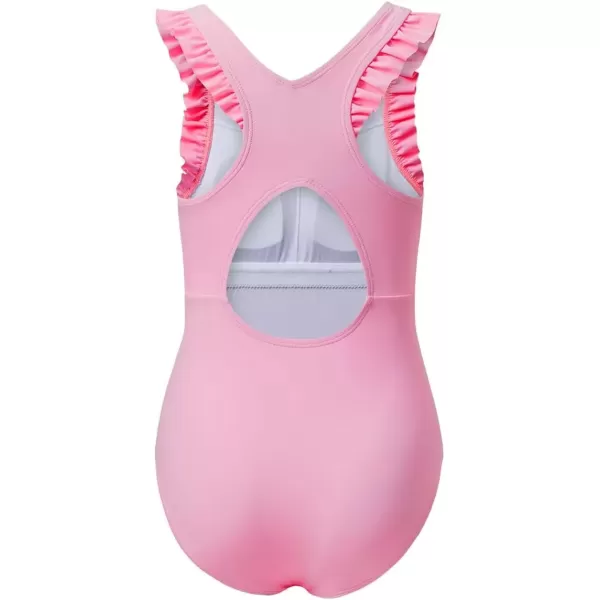 imageblibean Kid Girls Swimsuit One Piece Ruffle Sleeve Bathing Suits 615 YearA Pink