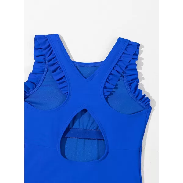 imageblibean Kid Girls Swimsuit One Piece Ruffle Sleeve Bathing Suits 615 YearA Royal Blue