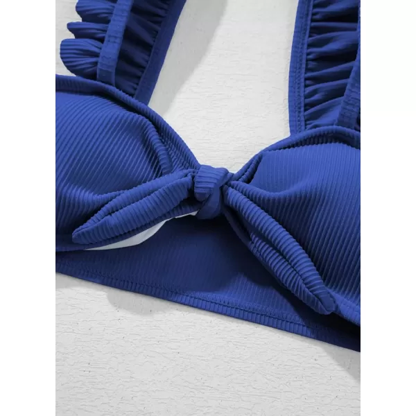 imageblibean Tween Girls Swimsuit Two Piece Bikini Sets with Chest Pad Size 615 YearsDark Blue