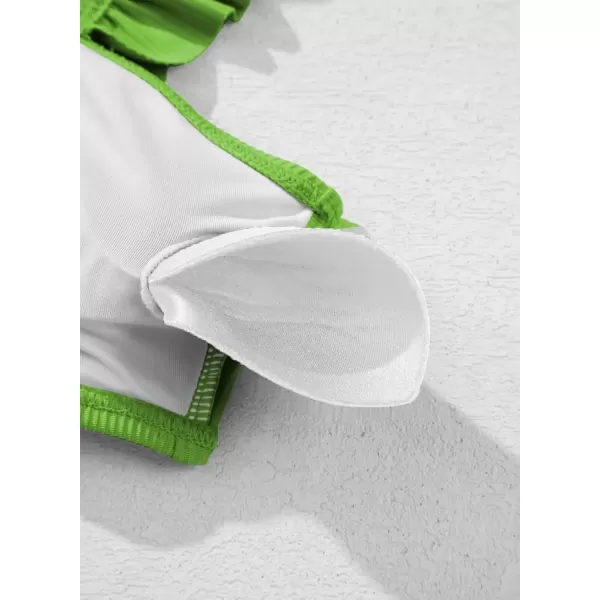 imageblibean Tween Girls Swimsuit Two Piece Bikini Sets with Chest Pad Size 615 YearsGreen