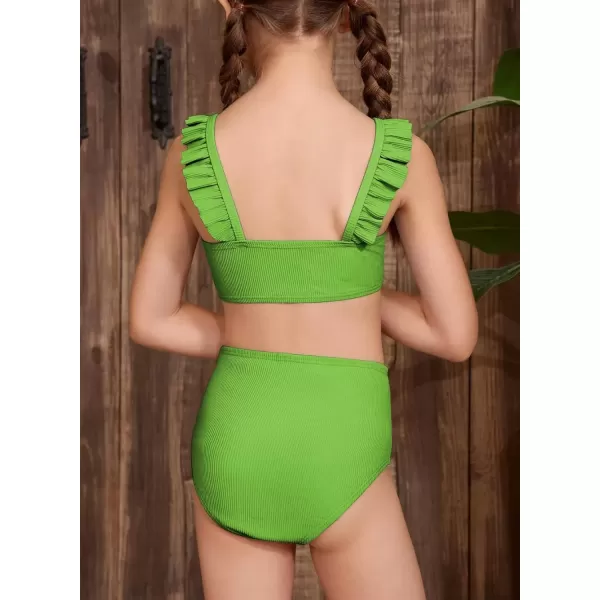 imageblibean Tween Girls Swimsuit Two Piece Bikini Sets with Chest Pad Size 615 YearsGreen