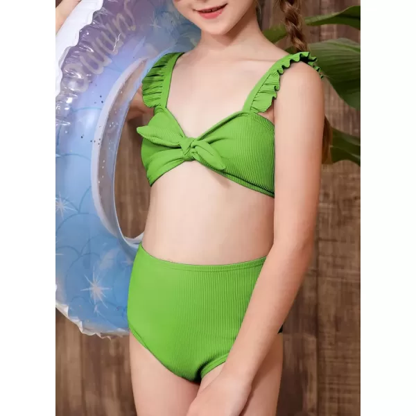imageblibean Tween Girls Swimsuit Two Piece Bikini Sets with Chest Pad Size 615 YearsGreen