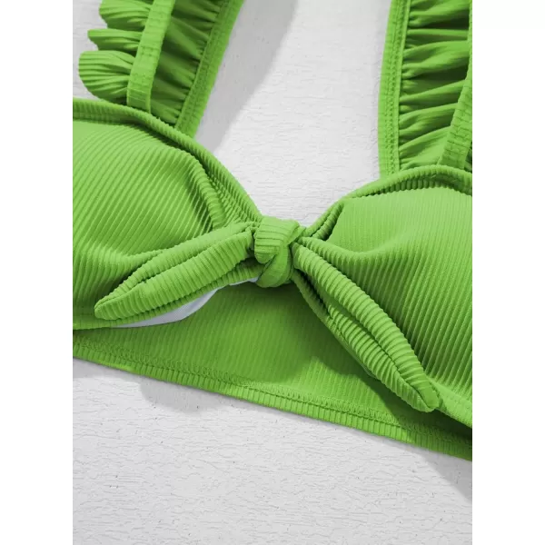 imageblibean Tween Girls Swimsuit Two Piece Bikini Sets with Chest Pad Size 615 YearsGreen