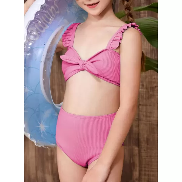 imageblibean Tween Girls Swimsuit Two Piece Bikini Sets with Chest Pad Size 615 YearsPink