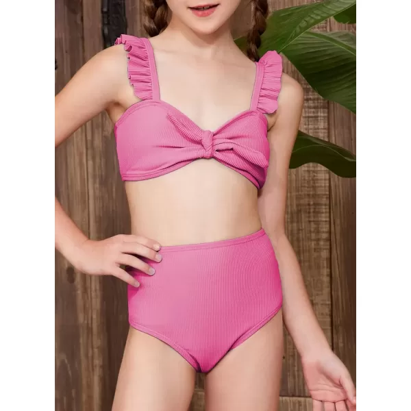 imageblibean Tween Girls Swimsuit Two Piece Bikini Sets with Chest Pad Size 615 YearsPink