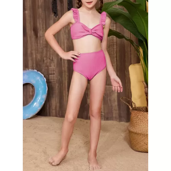 imageblibean Tween Girls Swimsuit Two Piece Bikini Sets with Chest Pad Size 615 YearsPink