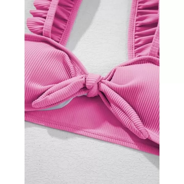 imageblibean Tween Girls Swimsuit Two Piece Bikini Sets with Chest Pad Size 615 YearsPink