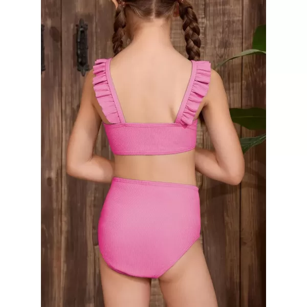 imageblibean Tween Girls Swimsuit Two Piece Bikini Sets with Chest Pad Size 615 YearsPink
