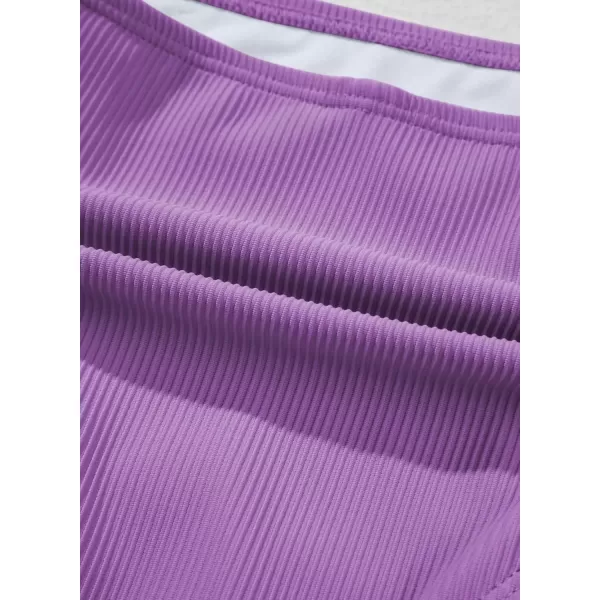 imageblibean Tween Girls Swimsuit Two Piece Bikini Sets with Chest Pad Size 615 YearsPurple