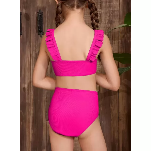 imageblibean Tween Girls Swimsuit Two Piece Bikini Sets with Chest Pad Size 615 YearsRose