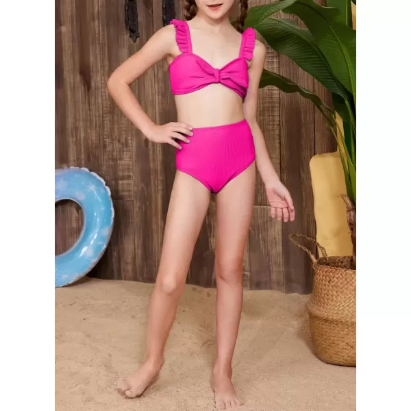 imageblibean Tween Girls Swimsuit Two Piece Bikini Sets with Chest Pad Size 615 YearsRose