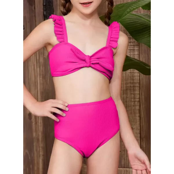 imageblibean Tween Girls Swimsuit Two Piece Bikini Sets with Chest Pad Size 615 YearsRose