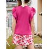 imageblibean Girls 2025 Summer Clothes Set Teen Hawaiian Shorts Outfit Size 615 YearsA Hot Pink
