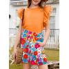 imageblibean Girls 2025 Summer Clothes Set Teen Hawaiian Shorts Outfit Size 615 YearsA Orange