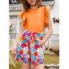 imageblibean Girls 2025 Summer Clothes Set Teen Hawaiian Shorts Outfit Size 615 YearsA Orange