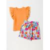 imageblibean Girls 2025 Summer Clothes Set Teen Hawaiian Shorts Outfit Size 615 YearsA Orange