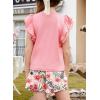 imageblibean Girls 2025 Summer Clothes Set Teen Hawaiian Shorts Outfit Size 615 YearsA Pink