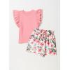 imageblibean Girls 2025 Summer Clothes Set Teen Hawaiian Shorts Outfit Size 615 YearsA Pink