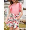 imageblibean Girls 2025 Summer Clothes Set Teen Hawaiian Shorts Outfit Size 615 YearsA Pink