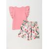 imageblibean Girls 2025 Summer Clothes Set Teen Hawaiian Shorts Outfit Size 615 YearsA Pink