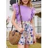 imageblibean Girls 2025 Summer Clothes Set Teen Hawaiian Shorts Outfit Size 615 YearsA Purple