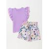 imageblibean Girls 2025 Summer Clothes Set Teen Hawaiian Shorts Outfit Size 615 YearsA Purple