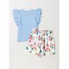 imageblibean Girls 2025 Summer Clothes Set Teen Hawaiian Shorts Outfit Size 615 YearsA Sky Blue