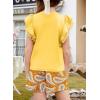 imageblibean Girls 2025 Summer Clothes Set Teen Hawaiian Shorts Outfit Size 615 YearsA Yellow