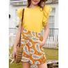 imageblibean Girls 2025 Summer Clothes Set Teen Hawaiian Shorts Outfit Size 615 YearsA Yellow