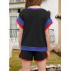 imageblibean Girls 2025 Summer Clothes Sets Kids Colorblock Matching Outfits Size 615 YearsA Black