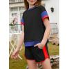 imageblibean Girls 2025 Summer Clothes Sets Kids Colorblock Matching Outfits Size 615 YearsA Black