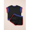 imageblibean Girls 2025 Summer Clothes Sets Kids Colorblock Matching Outfits Size 615 YearsA Black