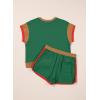 imageblibean Girls 2025 Summer Clothes Sets Kids Colorblock Matching Outfits Size 615 YearsA Green