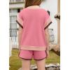 imageblibean Girls 2025 Summer Clothes Sets Kids Colorblock Matching Outfits Size 615 YearsA Pink