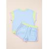 imageblibean Girls 2025 Summer Clothes Sets Kids Colorblock Matching Outfits Size 615 YearsA Sky Blue