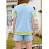 imageblibean Girls 2025 Summer Clothes Sets Kids Colorblock Matching Outfits Size 615 YearsA Sky Blue