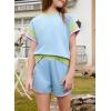 imageblibean Girls 2025 Summer Clothes Sets Kids Colorblock Matching Outfits Size 615 YearsA Sky Blue