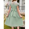 imageblibean Girls Summer Flower Dresses Semi Formal Lace Wedding Dress Size 615 YearsGreen