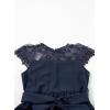 imageblibean Girls Summer Flower Dresses Semi Formal Lace Wedding Dress Size 615 YearsNavy Blue