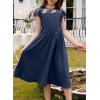 imageblibean Girls Summer Flower Dresses Semi Formal Lace Wedding Dress Size 615 YearsNavy Blue