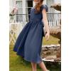 imageblibean Girls Summer Flower Dresses Semi Formal Lace Wedding Dress Size 615 YearsNavy Blue