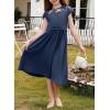 imageblibean Girls Summer Flower Dresses Semi Formal Lace Wedding Dress Size 615 YearsNavy Blue