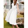 imageblibean Girls Summer Flower Dresses Semi Formal Lace Wedding Dress Size 615 YearsWhite