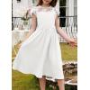 imageblibean Girls Summer Flower Dresses Semi Formal Lace Wedding Dress Size 615 YearsWhite