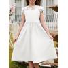 imageblibean Girls Summer Flower Dresses Semi Formal Lace Wedding Dress Size 615 YearsWhite