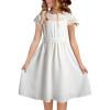 imageblibean Girls Summer Flower Dresses Semi Formal Lace Wedding Dress Size 615 YearsWhite