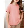 imageblibean 4 Pack Summer Girls Shirts Cotton Soft Kids Short Sleeve Clothes Size 615 YearWhite Black Green Blue
